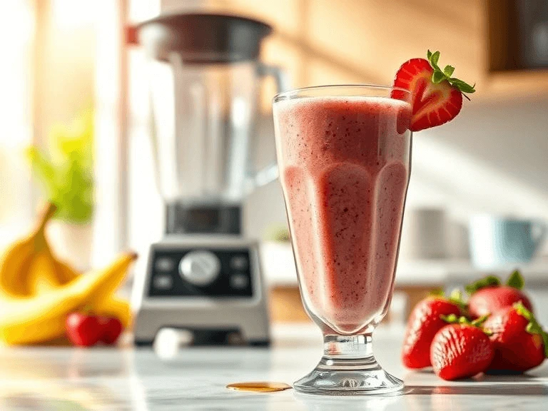 how to make strawberry banana smoothie at home