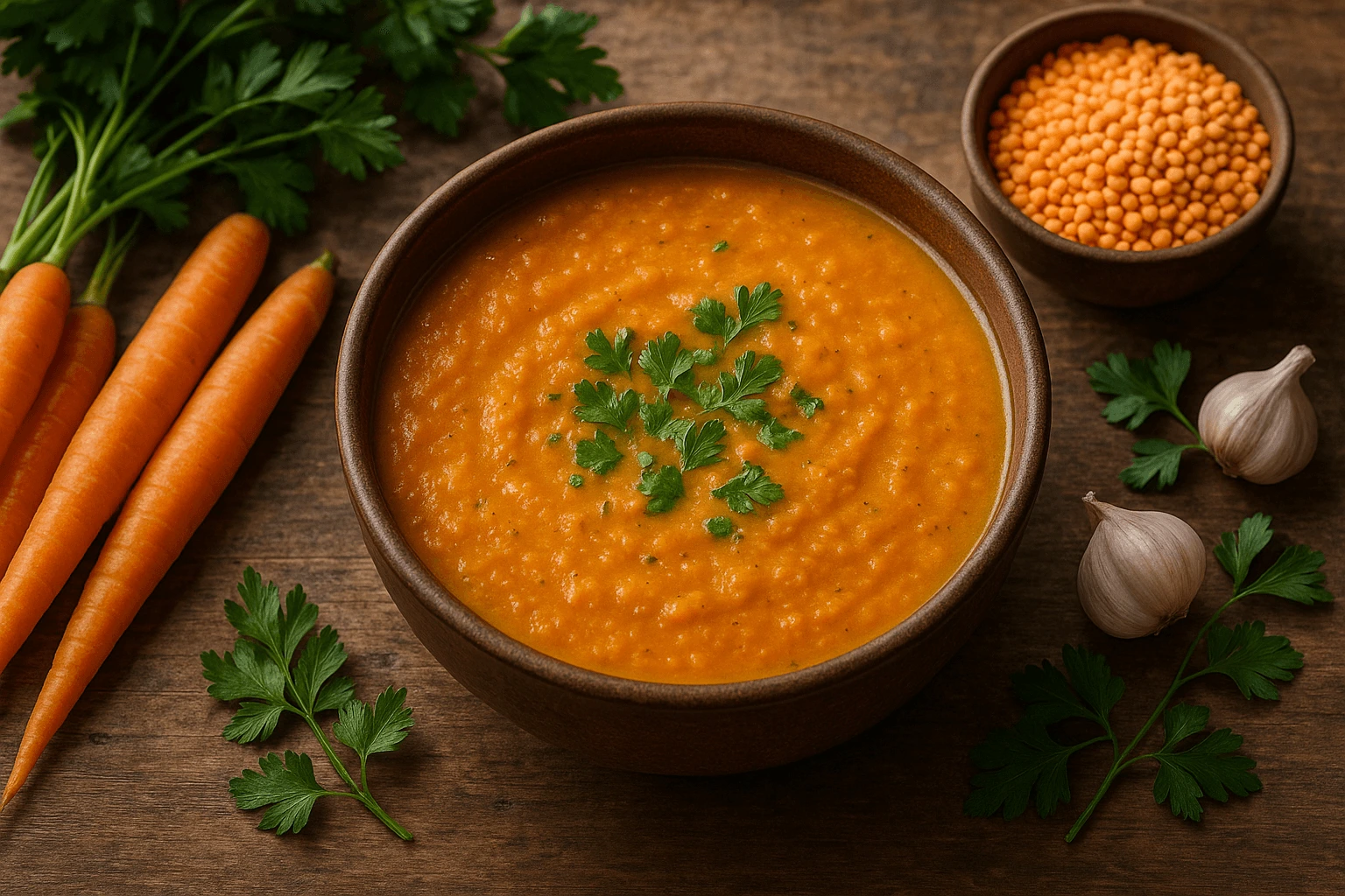 carrot and lentil soup, easy carrot and lentil soup, quick carrot and lentil soup